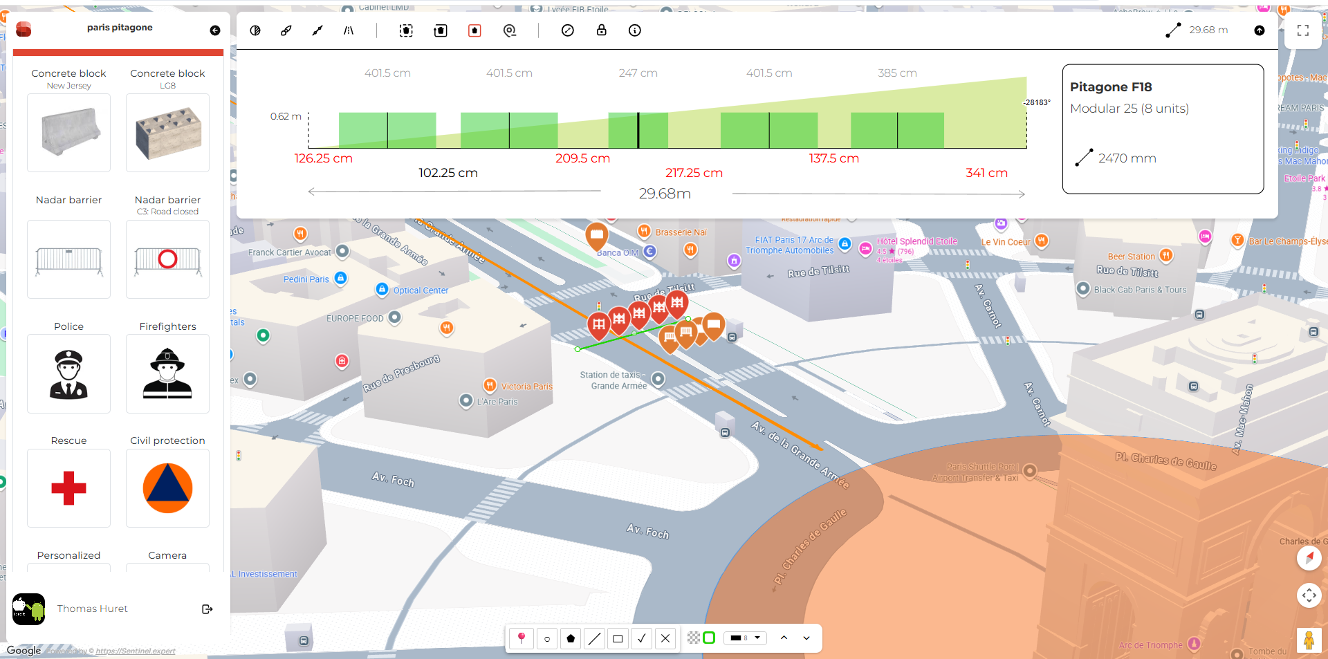 Barrier positioning and protection planning in Sentinel